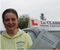 Natalie with Driving test pass certificate